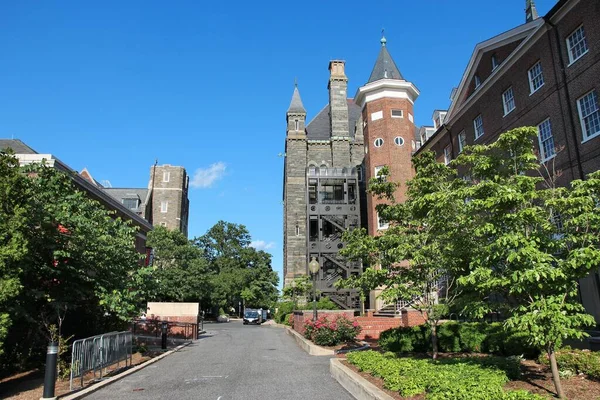 Waszyngton Uniwersytet Georgetown Architektura Historyczna Kampusu Prestiżowa Instytucja Edukacyjna — Zdjęcie stockowe