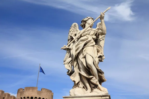 Estátua Anjo Roma Itália Esculturas Anjo Ponte Sant Angelo Ponte — Fotografia de Stock