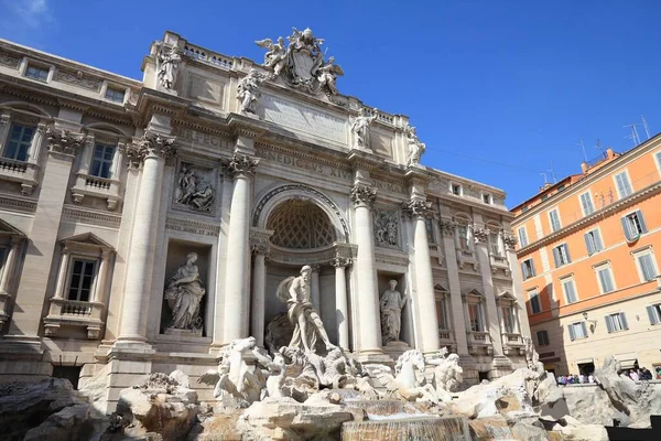 Trevi Brunnen Rom Italien Wahrzeichen Roms Italienisch Fontana Trevi — Stockfoto