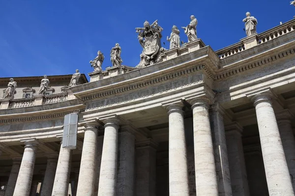 Vatican City Landmark Saint Statues Colonnade Saint Peter Square Piazza Stock Image