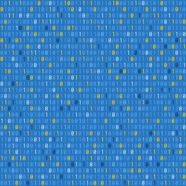 Teknoloji geçmişi. İkili kod siber doku. Kusursuz soyut ikili kod vektörü.