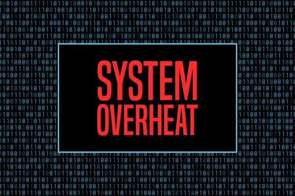 Systeem Oververhitting Waarschuwingsscherm Computertechnologie Vector Concept Graphics — Stockvector