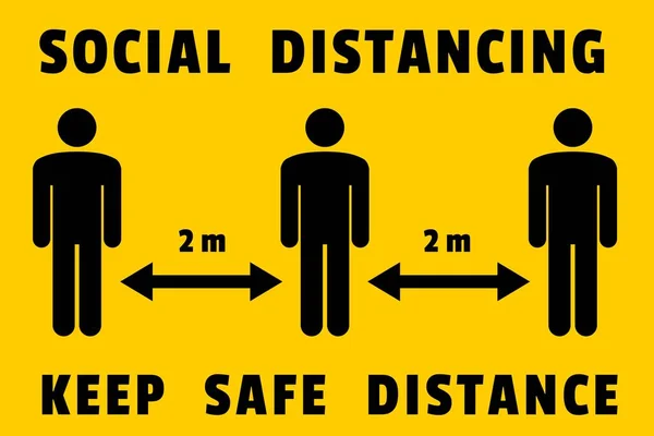 フランス語の社会的距離記号ベクトル 距離社会 Gardez Vos距離 Social Distance あなたの距離を保つ — ストックベクタ