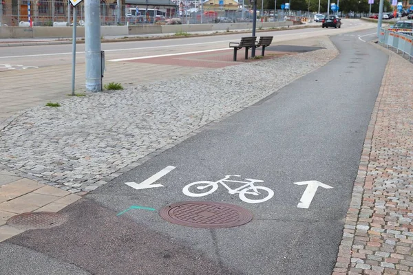 Fietsweg Göteborg Zweden Fietsvervoersinfrastructuur — Stockfoto