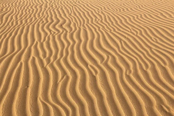 Arena Desierto Ondulaciones Fondo Ondas Viento Sobre Arena Amarilla — Foto de Stock