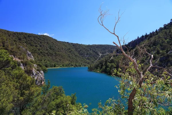 Croácia Natureza Parque Nacional Krka Dalmácia Bela Paisagem Fluvial — Fotografia de Stock