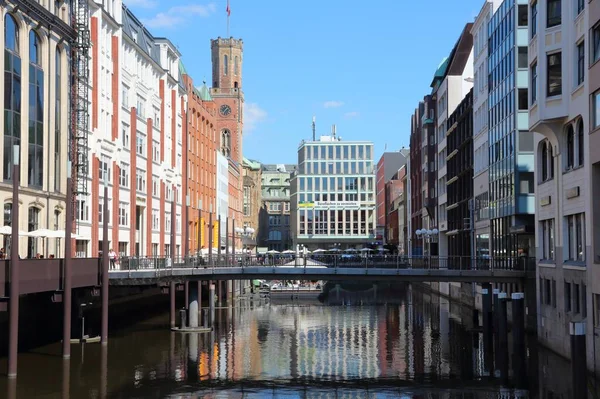 Hamburg Duitsland August 2014 Mensen Bezoeken Het Kanaal Kleine Alster — Stockfoto