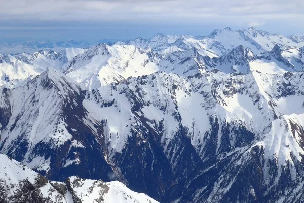 Paesaggio Alpino Austriaco Inverno Vista Dal Ghiacciaio Hintertux — Foto Stock