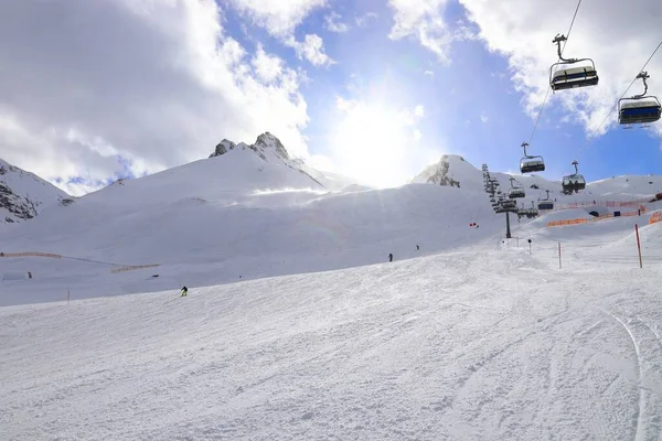 Áustria Estância Esqui Geleira Hintertux Tirol Alpes Austríacos — Fotografia de Stock