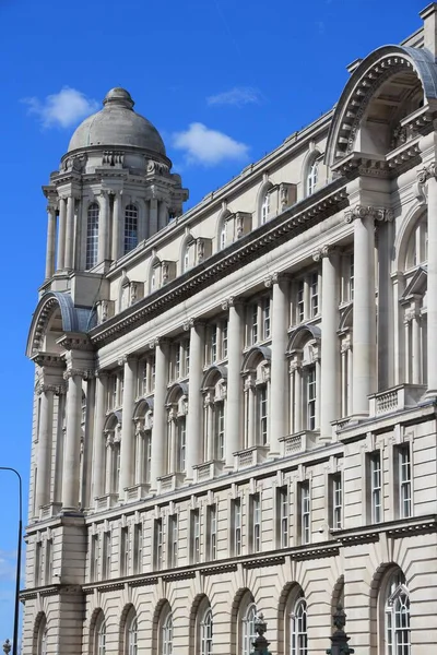 Liverpool City Yhdistynyt Kuningaskunta Britannian Maamerkki Arkkitehtuuri Pier Head Piiri — kuvapankkivalokuva