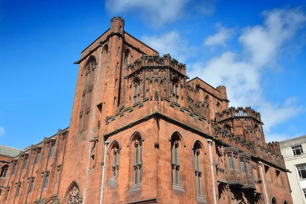 Manchester Wielka Brytania Architektura Miasta Manchester Wielka Brytania Biblioteka Johna — Zdjęcie stockowe