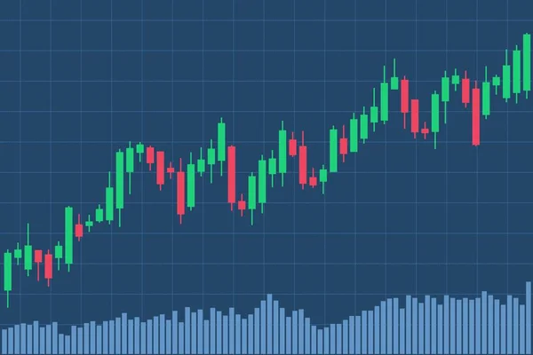 図を投資するキャンドルスティックチャート 強気の上昇傾向 証券取引所 外国為替取引 暗号価格分析に適しています — ストックベクタ