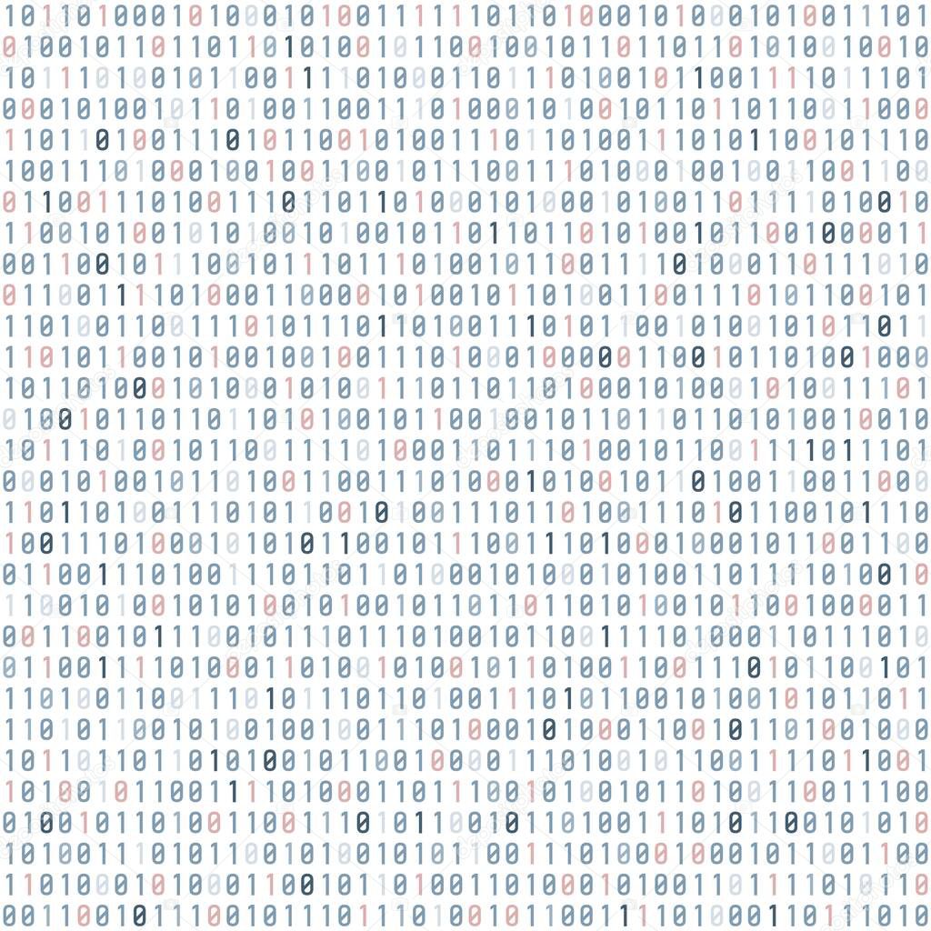 Technology background. Binary code cyber texture. Seamless abstract binary code vector.