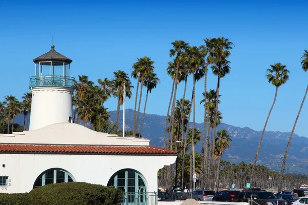 Santa Barbara Kalifornien Straßenblick Mit Palmen — Stockfoto