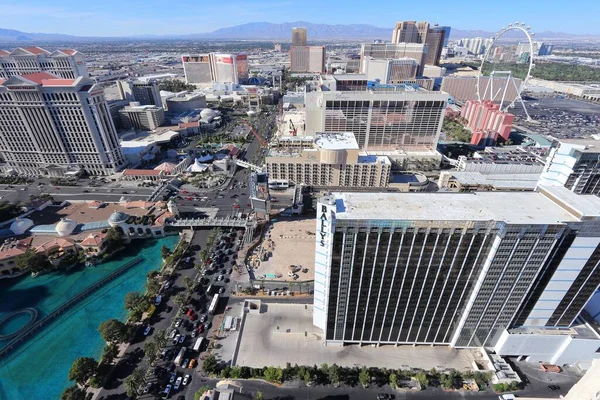 Las Vegas Usa เมษายน 2014 มมองทางอากาศของ Strip ในลาสเวก ามกลาง โรงแรมท — ภาพถ่ายสต็อก