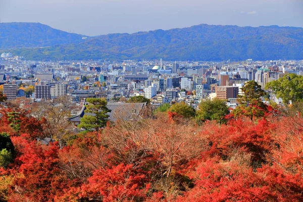 Kyoto Herfst Stadsgezicht Japan Herfstbladeren Kyoto Stad Japan — Stockfoto