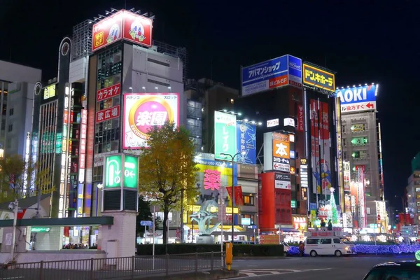 Tokio Japonsko Listopadu 2016 Pohled Město Tokio Ikebukuro Noci Ikebukuro — Stock fotografie