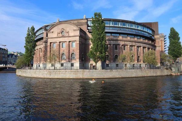 Riksdag Parlement Suédois Stockholm Lumière Coucher Soleil — Photo