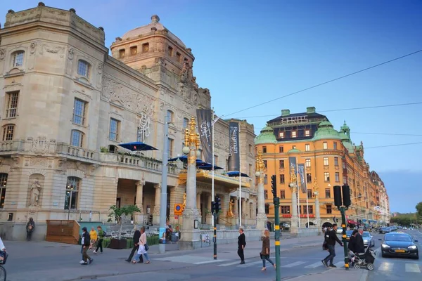 Stockholm Sweden Ağustos 2018 Stockholm Sveç Kraliyet Tiyatrosu Dramaten Ile — Stok fotoğraf