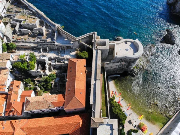 Dubrovnik Città Punto Riferimento Croazia Mura Medievali Vista Aerea Dubrovnik — Foto Stock