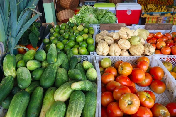 Food Market Place Guadeloupe Caribbean Fruit Vegetables — Stock Photo, Image
