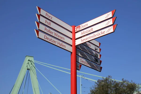 Cologne Germany September 2020 Landmark Directions Sign Cologne Germany Cologne — Stock Photo, Image