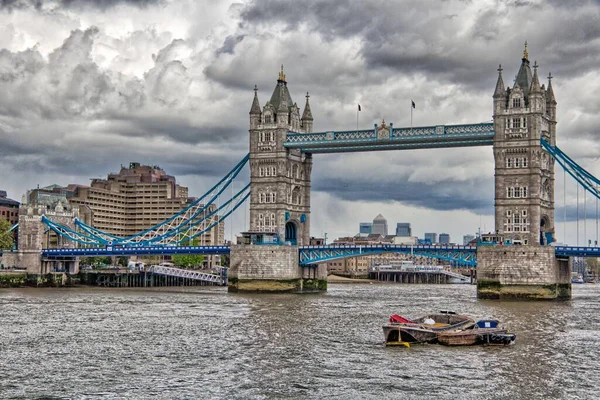 Tower Bridge London Thames River London Landmark Hdr Photo — Stock Photo, Image