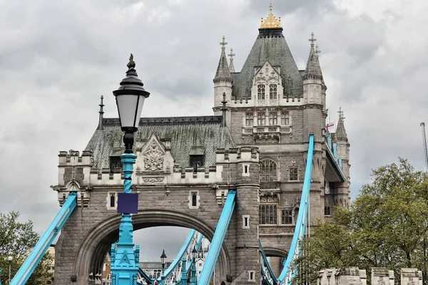 Londres Royaume Uni Tower Bridge Par Temps Nuageux — Photo