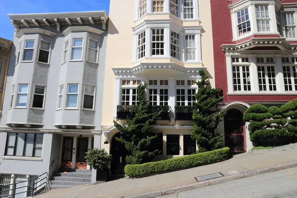 Città San Francisco Strade Ripide Nella Zona Nob Hill Old — Foto Stock