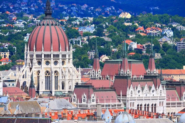 Macaristan Parlamentosu Ile Budapeşte Şehri Budapeşte Meclis Binası — Stok fotoğraf