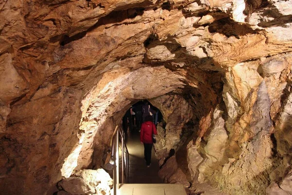 Budapest Ungheria Giugno 2014 Gente Visita Grotta Szemlohegyi Budapest Budapest — Foto Stock