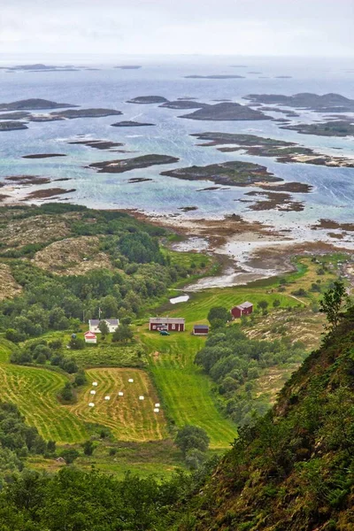 Архипелаг Близ Броннойсунна Регионе Нордланд Норвегии Острова Торгфьорде Летний Вид — стоковое фото