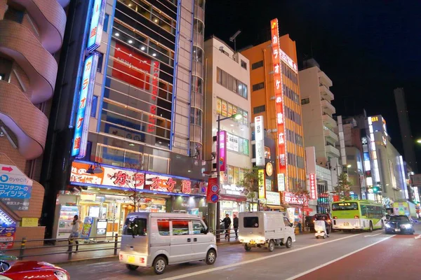 Tokio Japan November 2016 Nachts Besuchen Menschen Den Tokioter Stadtteil — Stockfoto