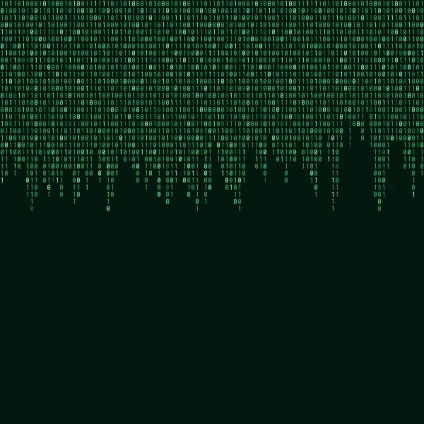 Green Tech Background Binary Code Cyber Texture Seamless Binary Code — Stock Vector