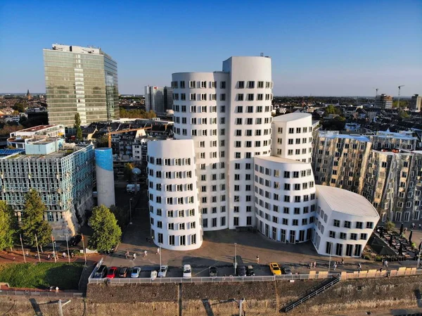 Dusseldorf Duitsland September 2020 Neuer Zollhof Moderne Architectuur Düsseldorf Duitsland — Stockfoto