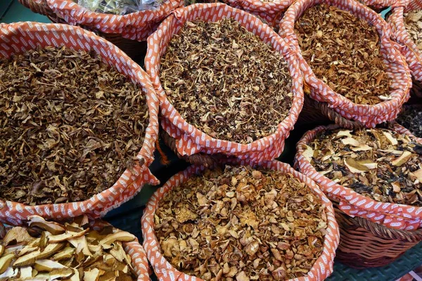 Barcelona Espanha Novembro 2012 Cogumelos Secos Mercado Boqueria Barcelona Espanha — Fotografia de Stock