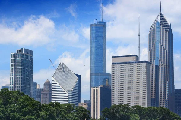 Chicago Skyline Stok Fotoğrafı Chicago Şehir Merkezi Ofis Binaları — Stok fotoğraf