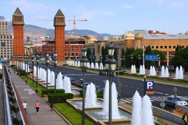 Barcelona Spain September 2009 Placa Espanya One Most Recognized Places — Stock Photo, Image