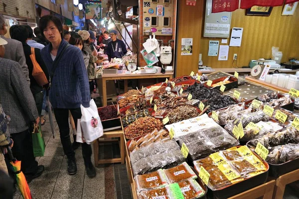 Kyoto Giappone Novembre 2016 Gente Visita Mercato Nishiki Kyoto Giappone — Foto Stock