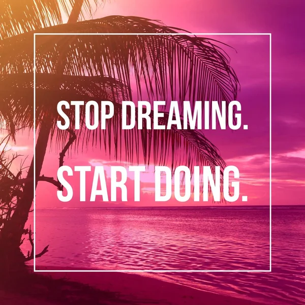 夢を見るのはやめて ビジネスモチベーションの引用ポスター モチベーションサイン — ストック写真