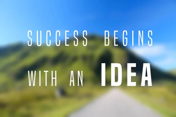 Success Begins Idea Startup Motivational Quote Poster Success Motivation Sign — Stock Photo, Image