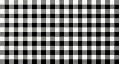 Siyah beyaz kareli masa örtüsü deseni. Geleneksel ekosesiz vektör dokusu. Ekose desen.