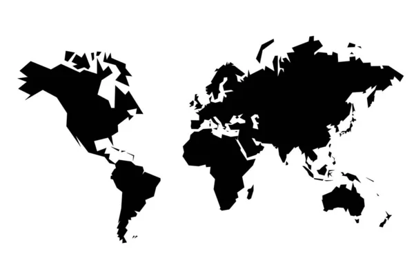 Vektor Mapy Světa Ostrý Polygonální Geometrický Styl Jednoduchý Vektor — Stockový vektor
