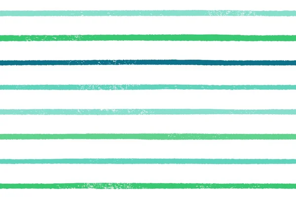 手描きのシンプルな縞模様 シームレスなベクトルカラフルなパターン 白を基調とした緑と青の縞 — ストックベクタ