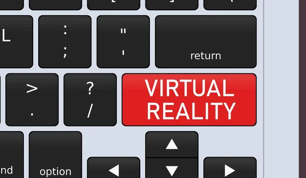 Клавіша Віртуальної Реальності Клавіатурі Ноутбука Концепція Векторні Ілюстрації — стоковий вектор