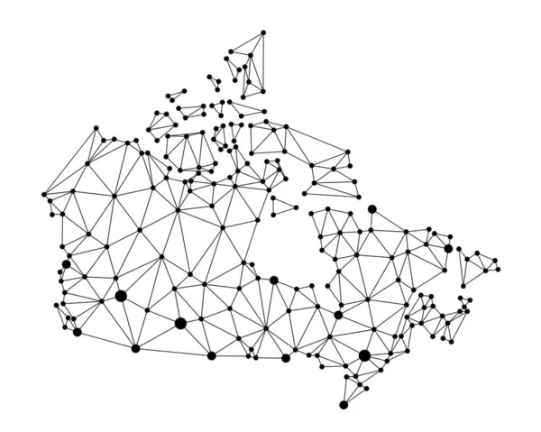 Carte Des Polygones Canada Carte Vectorielle Faible Poly Cool Canada — Image vectorielle