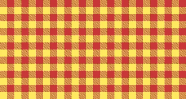 Patrón Mantel Cuadros Rojo Amarillo Textura Vectorial Sin Costuras Tradicional — Archivo Imágenes Vectoriales