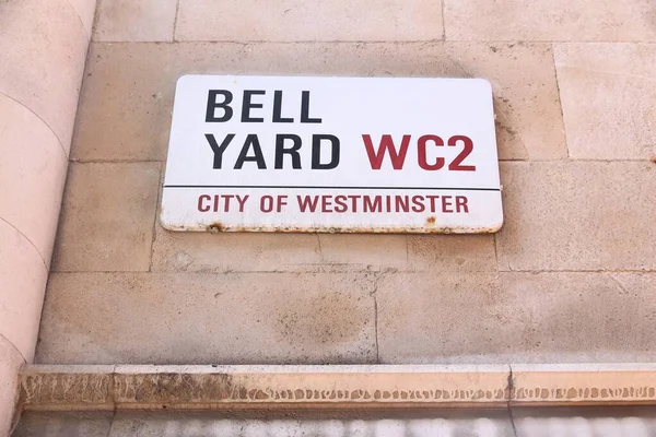 Londra Ngiltere Temmuz 2016 Londra Bell Yard Sokak Tabelası Londra — Stok fotoğraf