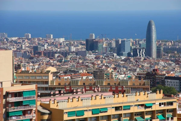 Городской Пейзаж Барселоны Районами Сан Марти Эль Побленоу Барселона Испания — стоковое фото