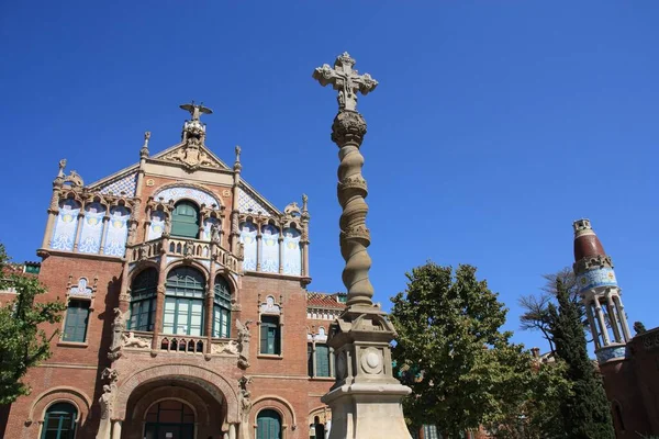 Marco Barcelona Lista Patrimônio Mundial Unesco Hospital Santa Creu Sant — Fotografia de Stock